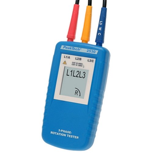 Tester pentru succesiunea fazelor cu afișaj LCD - Peaktech P2530