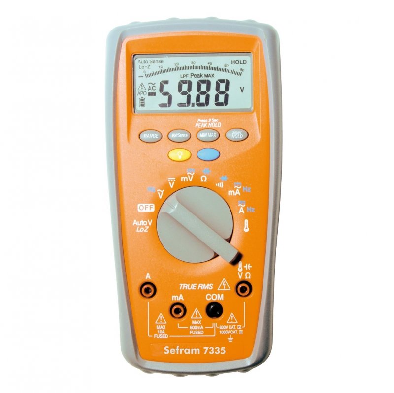 Multimetru digital TRMS AC+DC (6000 counts, măsurare frecvențe, capacități, temperaturi) - Sefram 7335