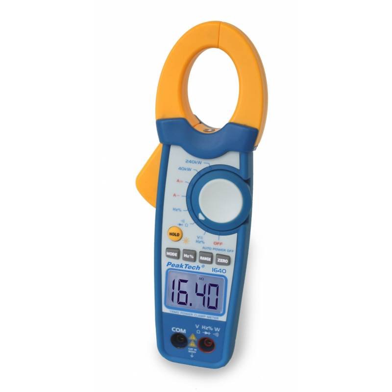 Peaktech P1640 -  Power Clamp Meter with TRMS (up to 1000A, 600V, 240kW AC/DC)