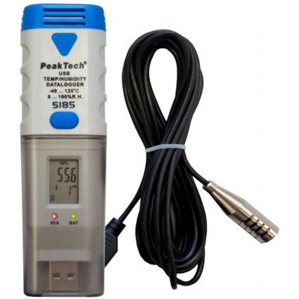 Datalogere USB (temperatură&umiditate, tensiune continuă,  temperatură cu sondă tip K) - Peaktech P5185, P5186, P5187