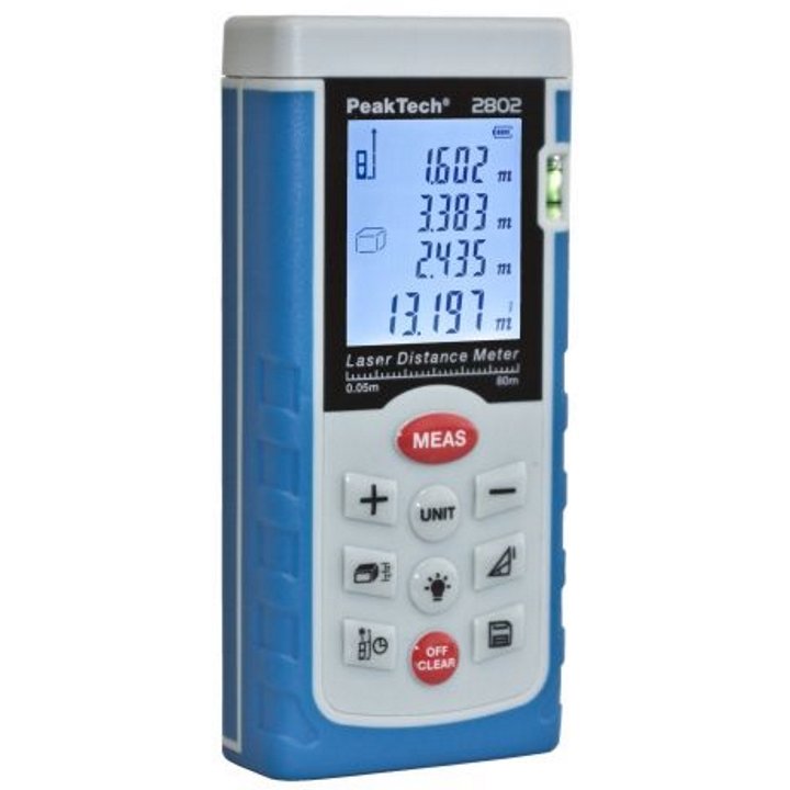 P2802 - Laser Distance Meter up to 80 m (with calculation of area and volume)
