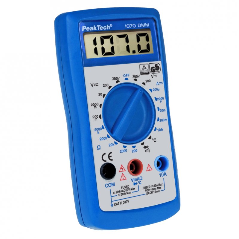 Multimetru digital (2000 counts, 300V AC/DC, 10A DC) - Peaktech P1070