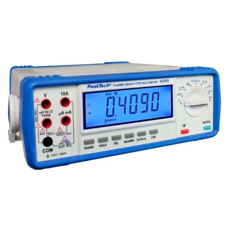 Peaktech P4090 - Digital-Bench Multimeter, 4½ Digits, 22.000 Counts, USB, Grid or Battery powered
