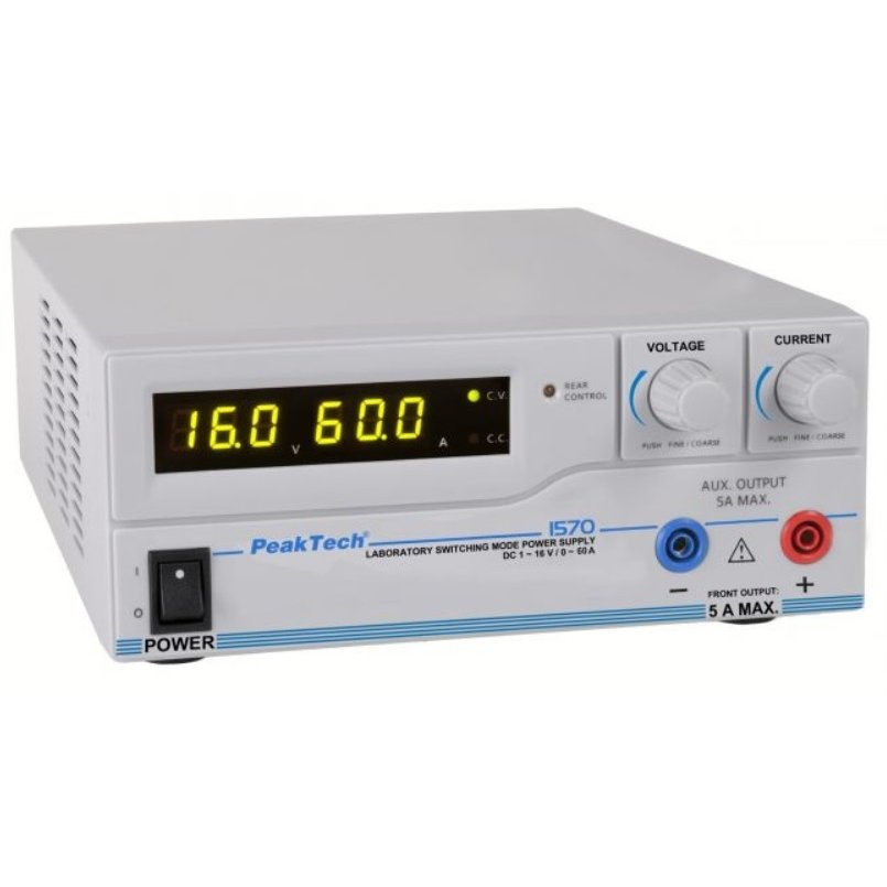 Surse în comutație monocanal (până la 60V, 60A, 960W) - PeakTech 15xx