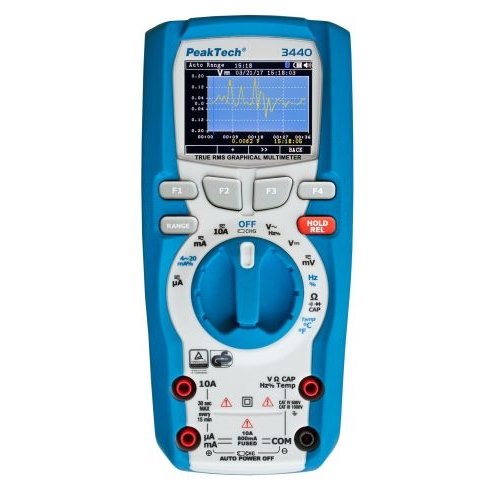 Multimetru TRMS cu afișaj grafic, Datalogger, Bluetooth (50000 counts) - Peaktech P3440